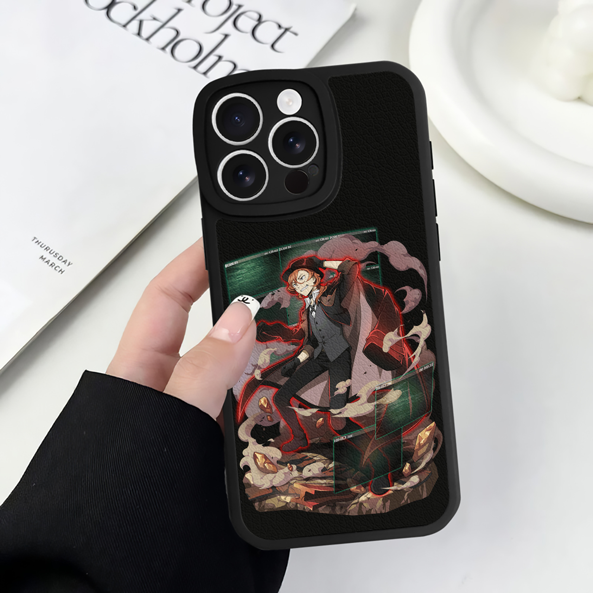 （画像用） 文豪ストレイドッグス Bungo Stray Dogs 【iPhone 16シリーズ対応】シリコンスマホケース（レザー調） 材質：シリコン